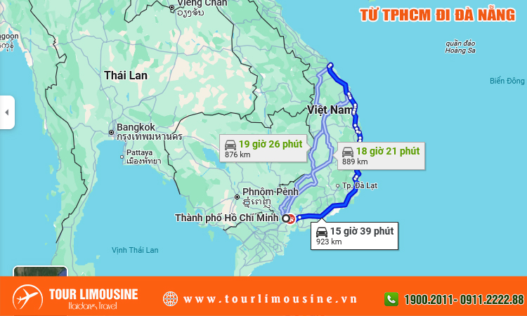 Từ TPHCM đi Đà Nẵng bao nhiêu km?